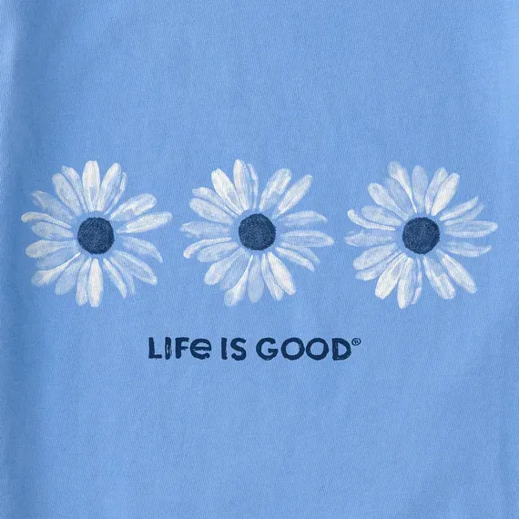 Women's Three Painted Daisies Simply True Fleece Crew