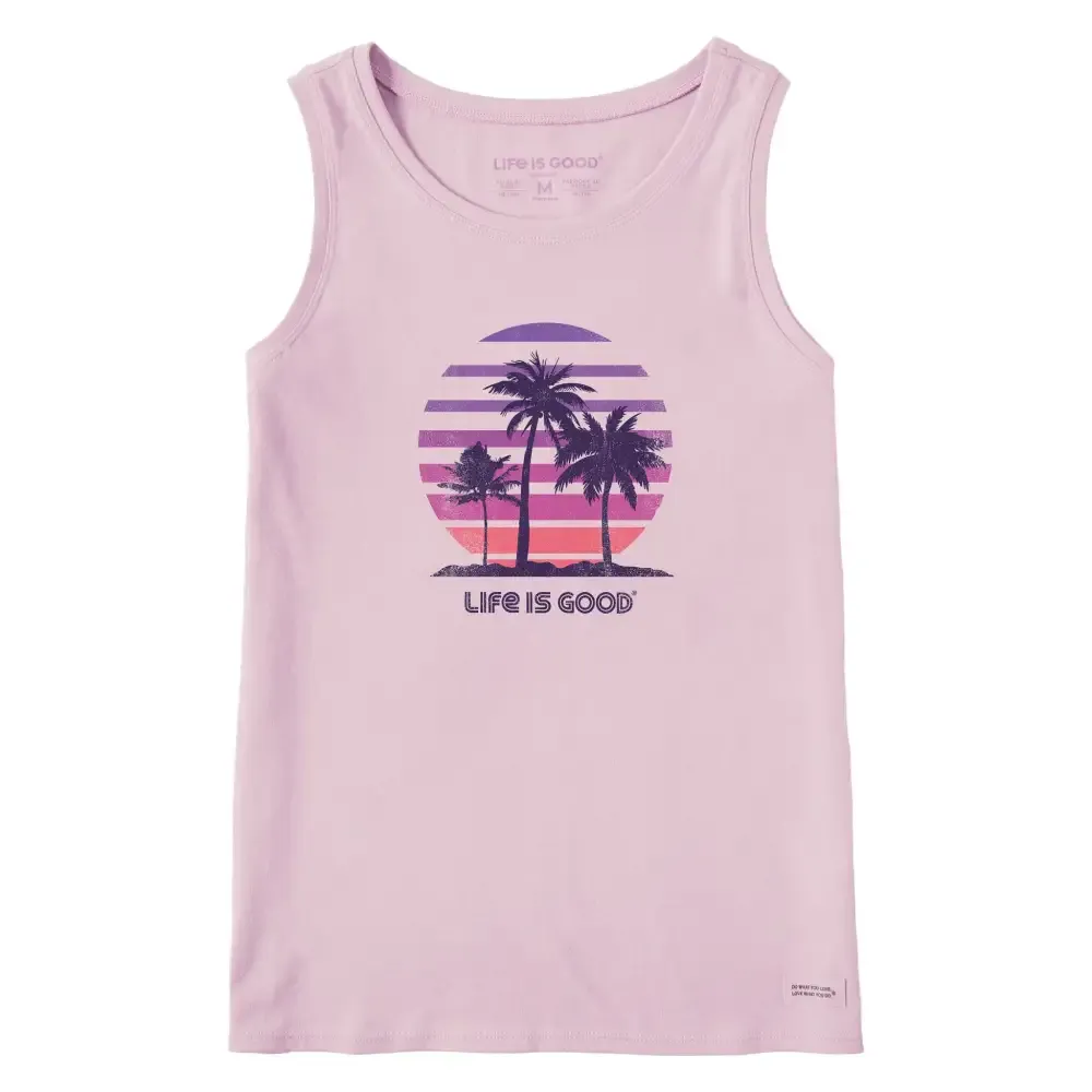 Women's 70's Retro Sun Palms Crusher Tank