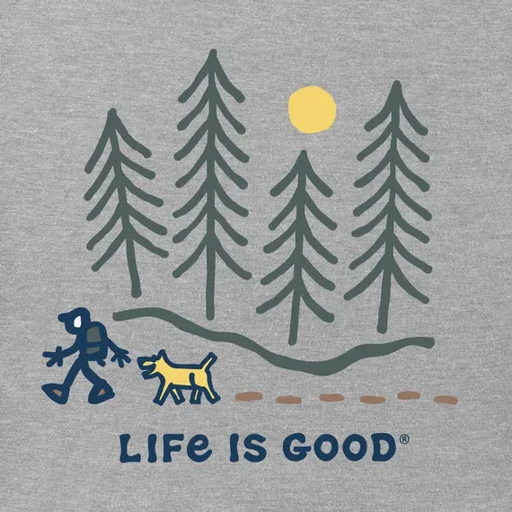 Men's Hiking through the Woods Long Sleeve  Tee