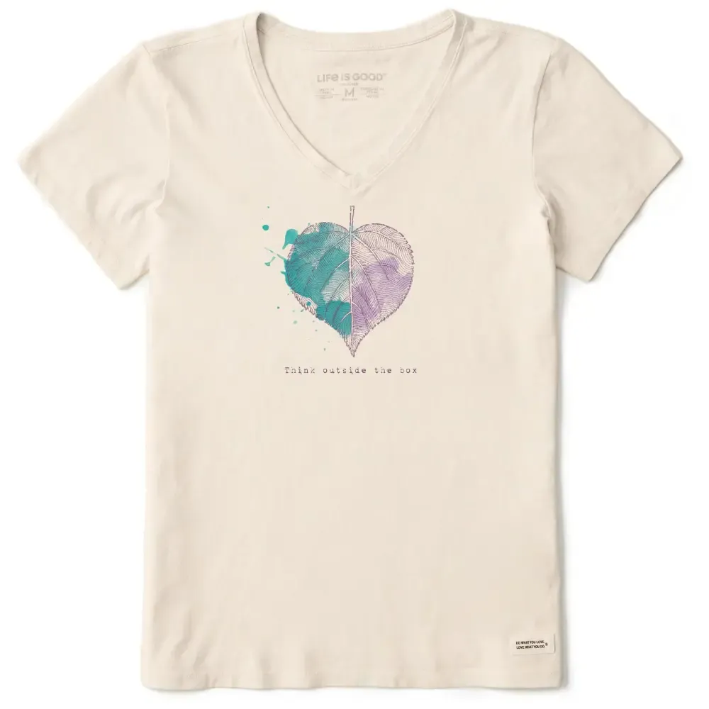 Women's Outside the Box Leaf Short Sleeve Crusher Vee
