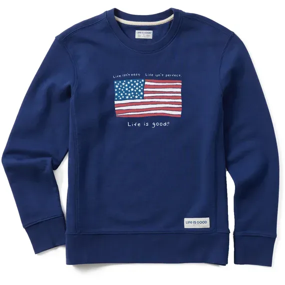 Women's Life is Good America Simply True Crew
