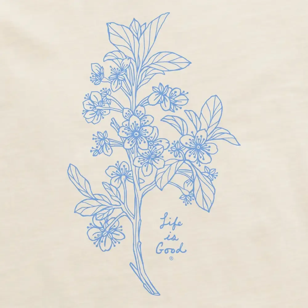 Women's Antique Plum Blossom Short Sleeve Crusher Boxy Tee