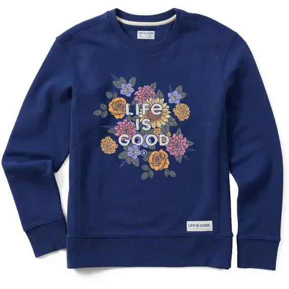 Women's Branded Floral Joy Simply True Fleece Crew