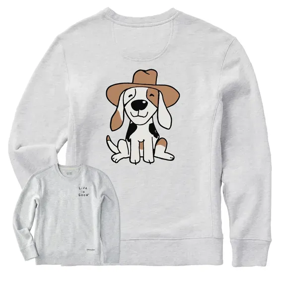 Women's Cowboy Pup Simply True Fleece Crew