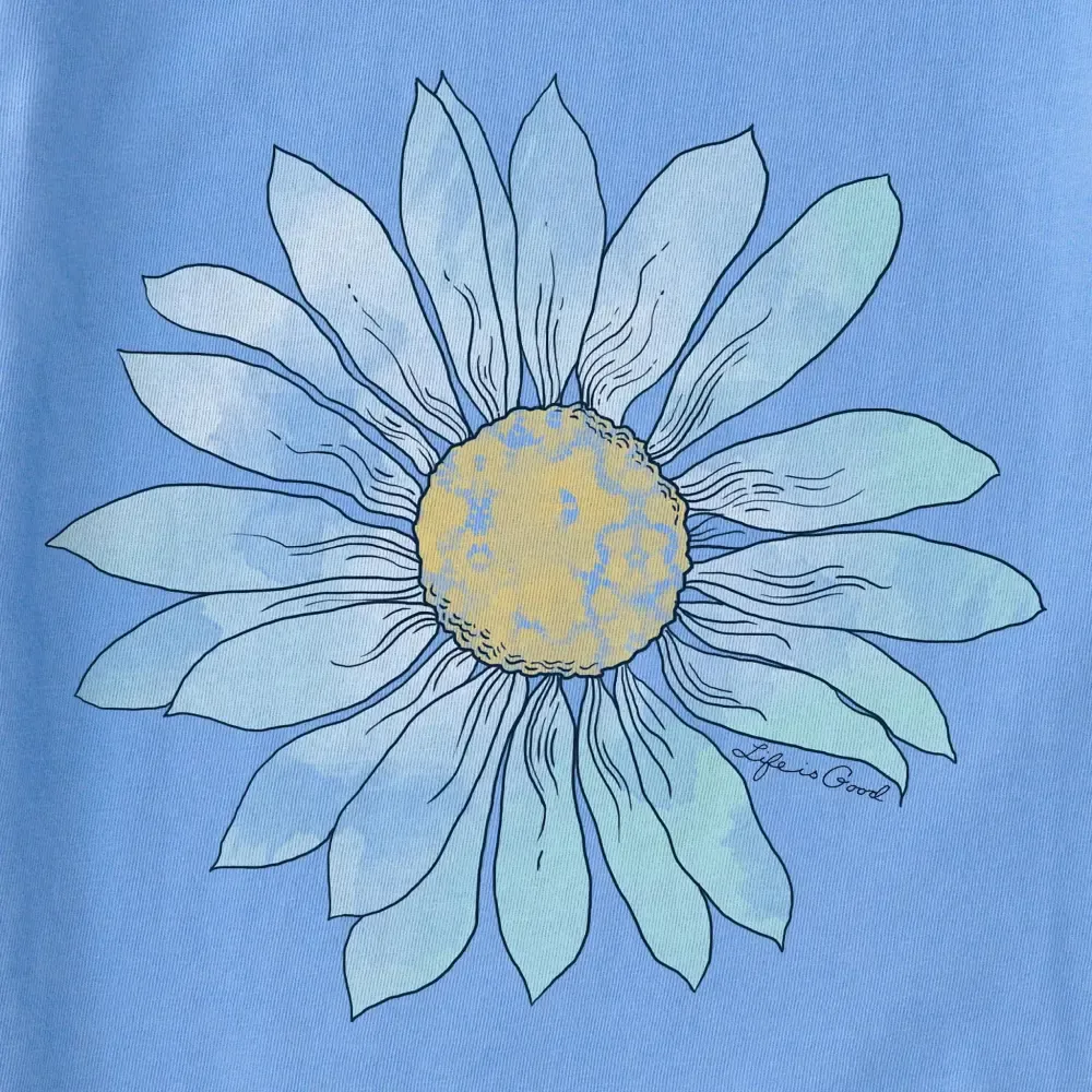 Women's Breezy Daisy Short Sleeve Crusher Vee