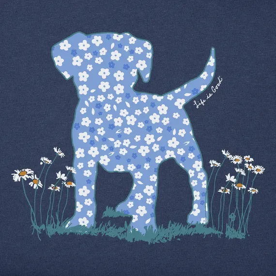 Women's Patterna Daisy Dog Short Sleeve  Tee