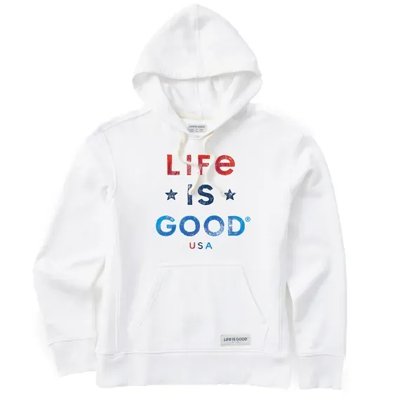 Women's Life is Good USA Simply True Fleece Hoodie
