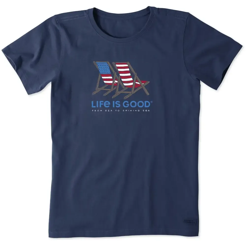 Women's Americana Beach Chairs Short Sleeve Crusher Tee