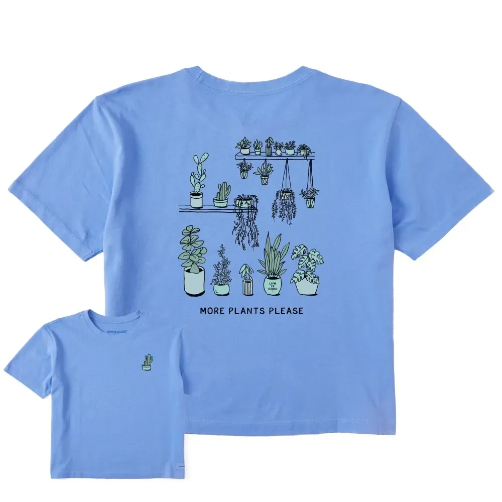 Women's More Plants Please Short Sleeve Crusher Boxy Tee