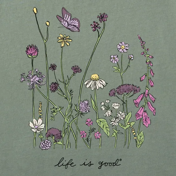 Women's Realaxed Wildflowers Simply True Fleece Crew