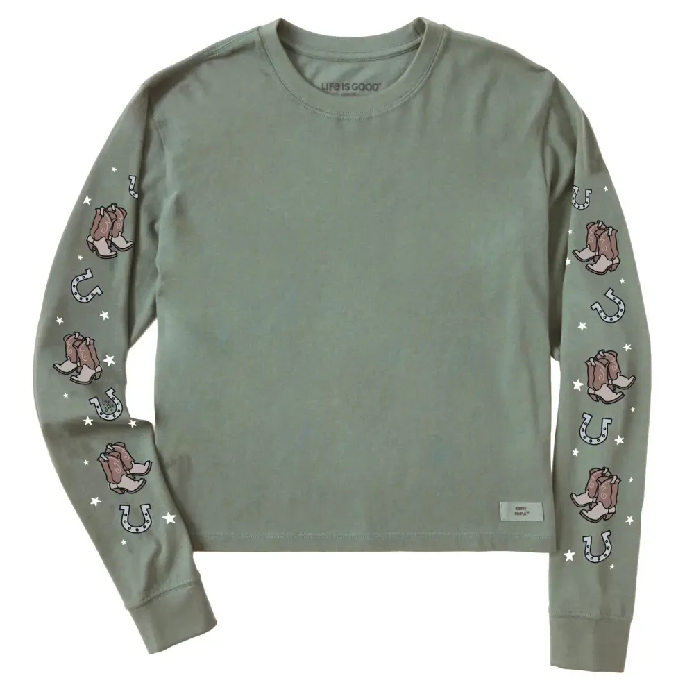 Women's Giddy Up Boots Long Sleeve Crusher Boxy Tee