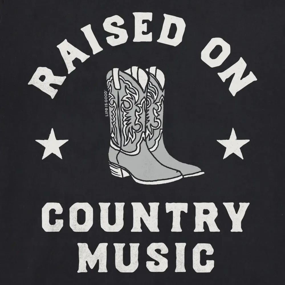 Women's Raised on Country Music Short Sleeve Crusher Boxy Tee