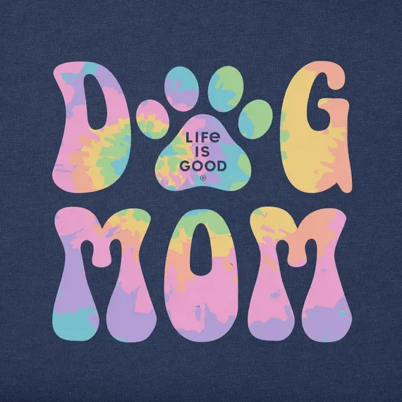 Women's Tie Dye Dog Mom Simply True Fleece Hoodie