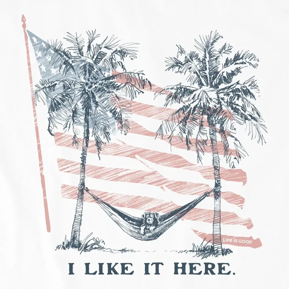 Women's I Like It Here Flag Hammock Short Sleeve Tee
