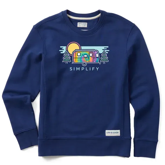 Women's Tie Dye Simplify Camper Simply True Fleece Crew