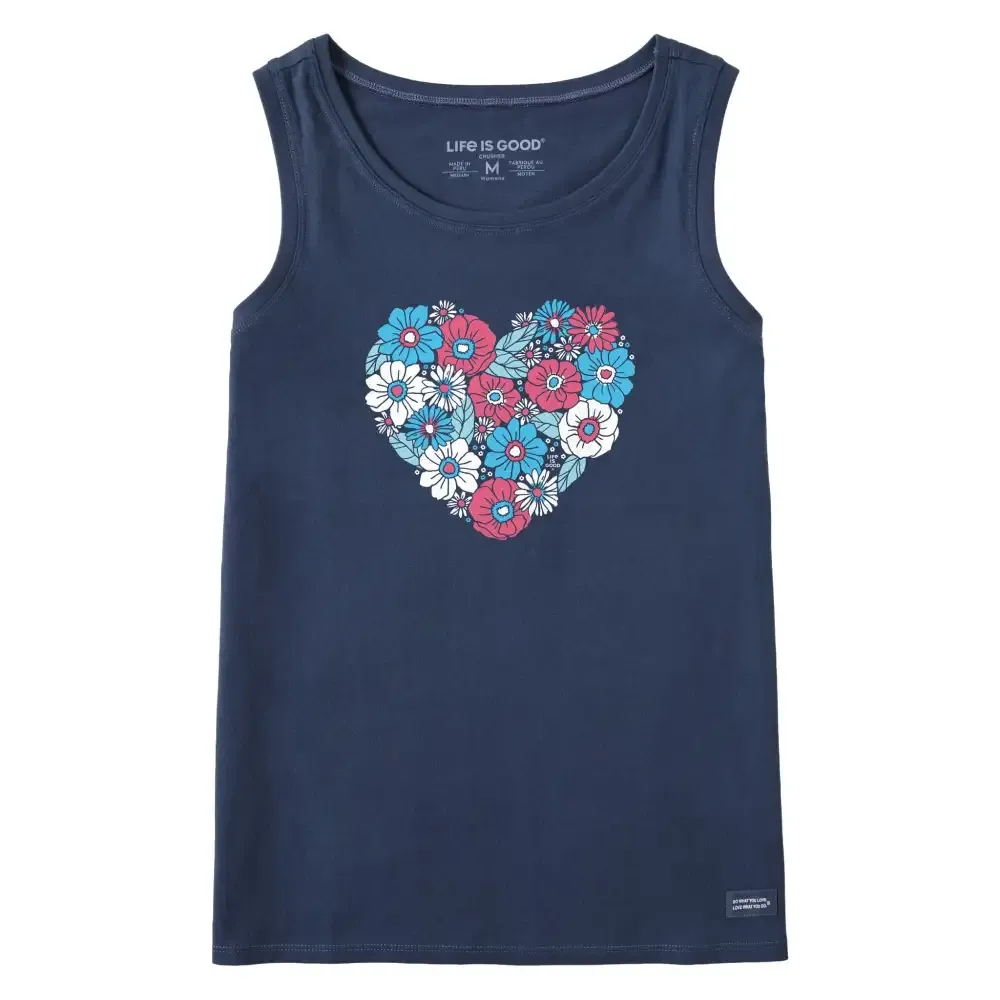 Women's American Flower Heart Crusher Tank