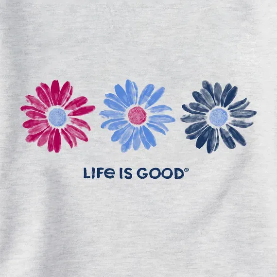 Women's Red, White & Blue Daisies Simply True Fleece Hoodie