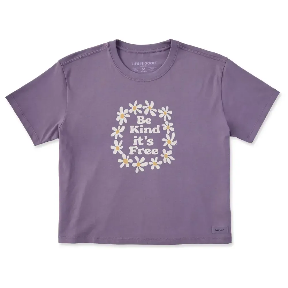 Women's Be Kind It's Free Short Sleeve Crusher Boxy Tee
