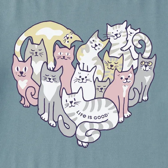 Women's Heart of Cats Short Sleeve  Vee