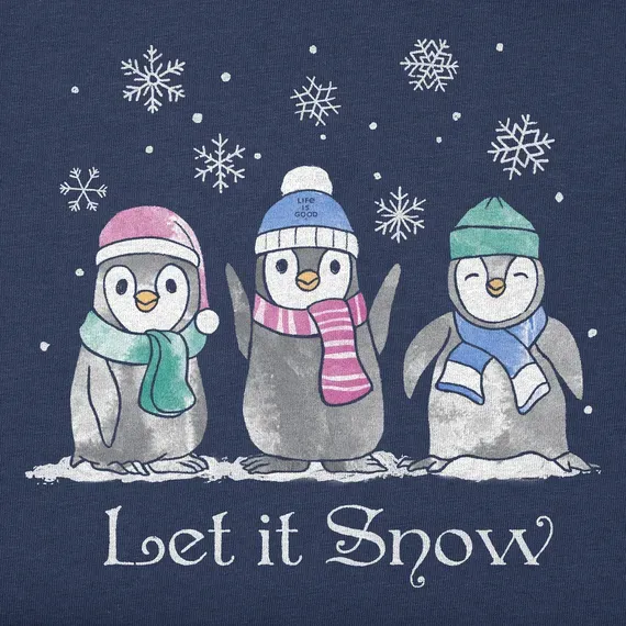 Women's Let it Snow Penguins Simply True Fleece Crew