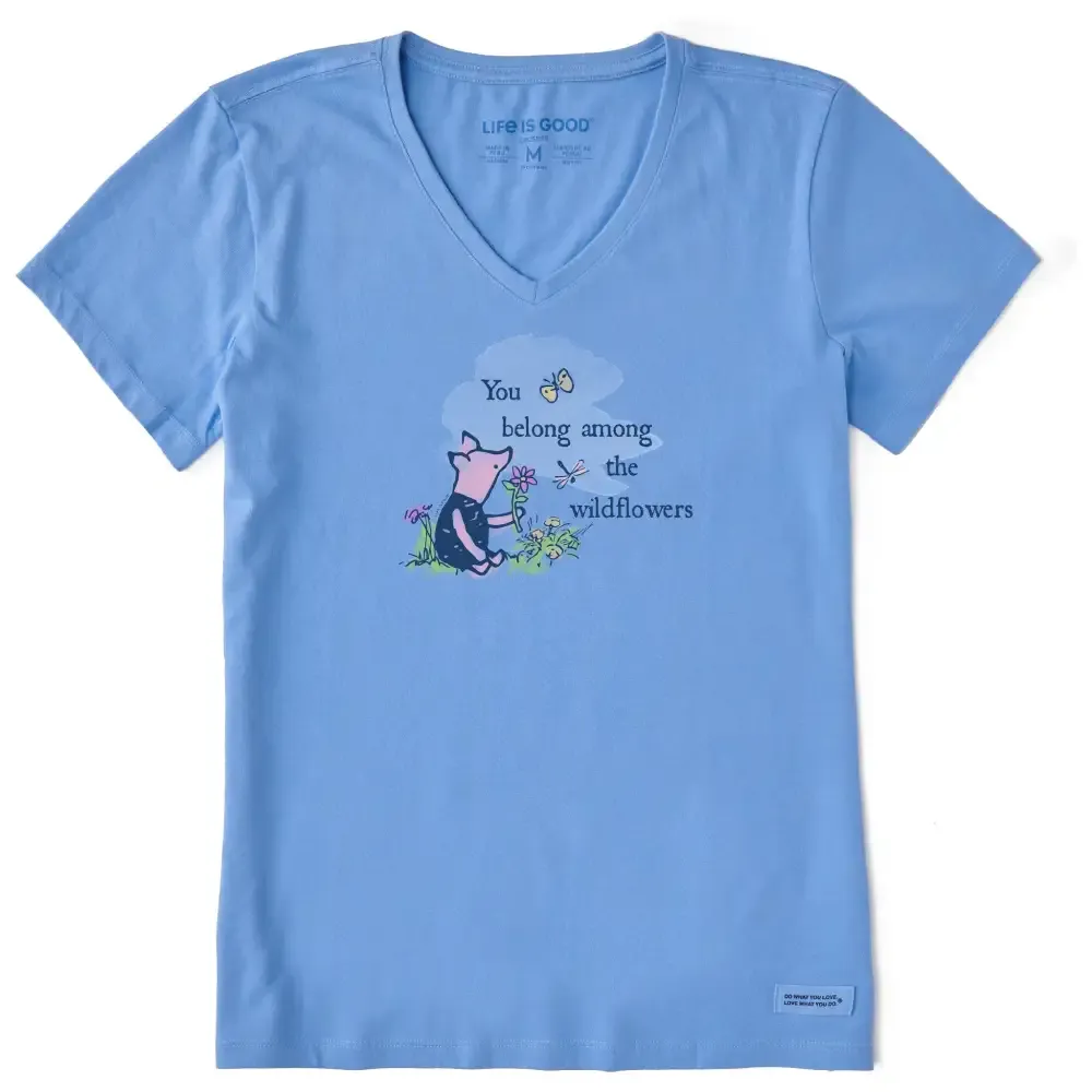 Women's Among the Wildflowers P Short Sleeve Crusher Vee