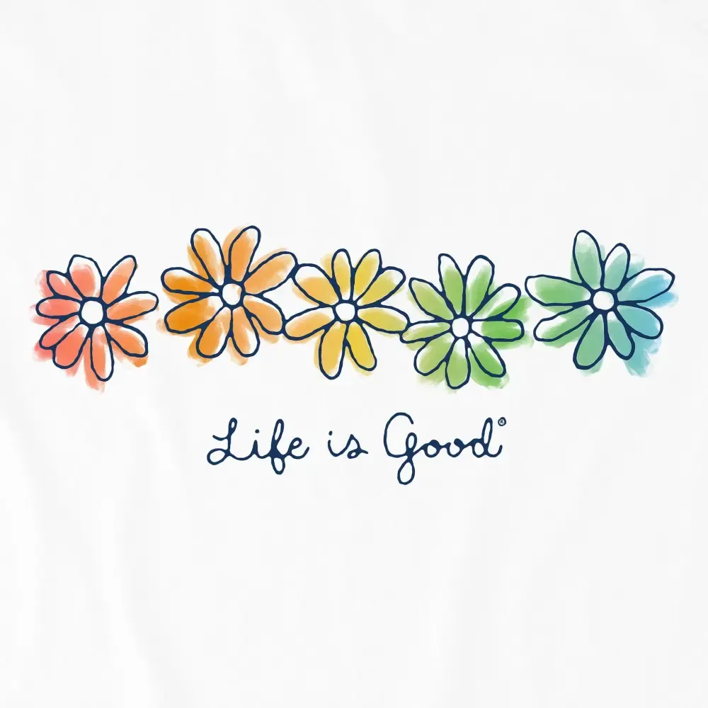 Women's Spectrum Daisies Short Sleeve Vee