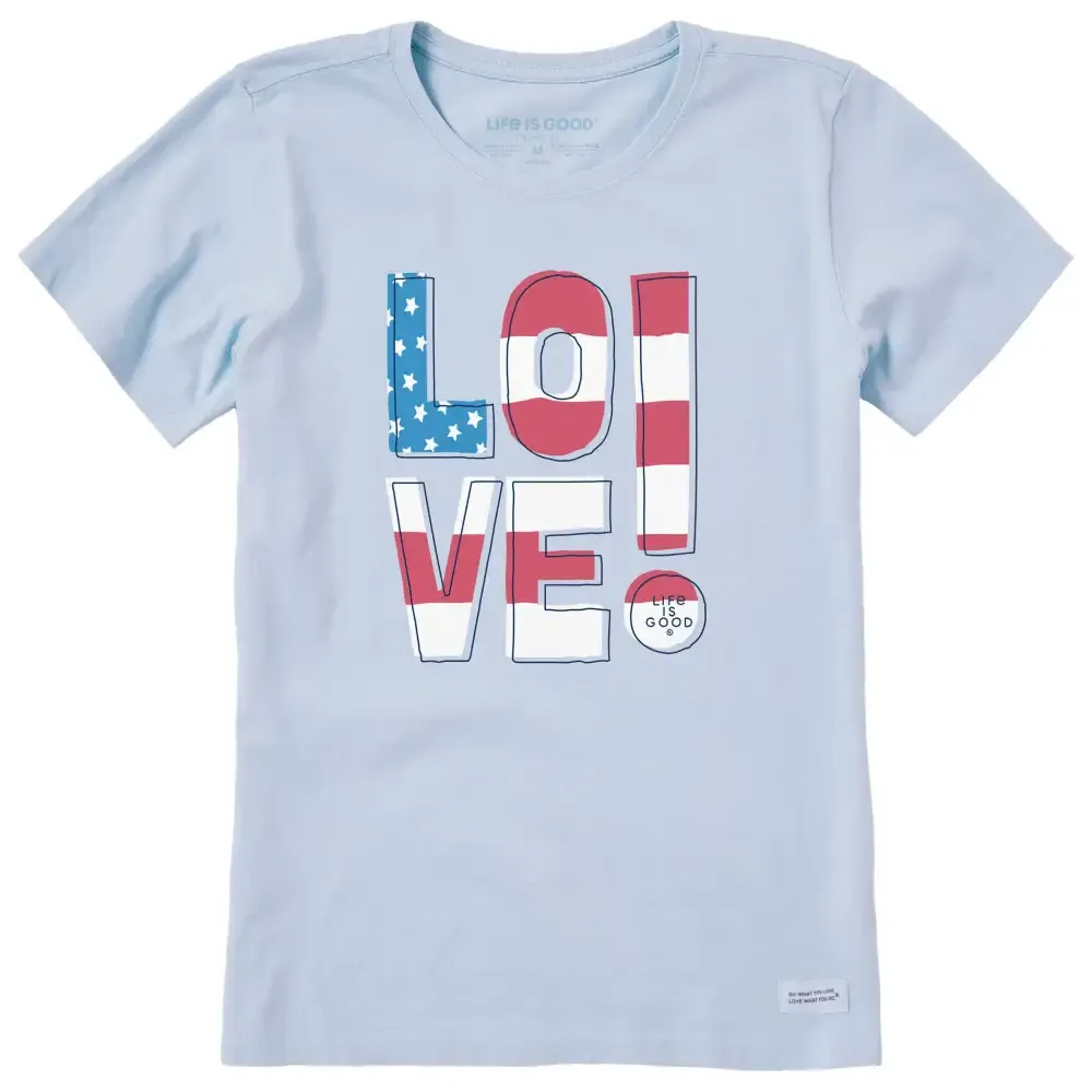 Women's American Love! Short Sleeve Crusher Tee