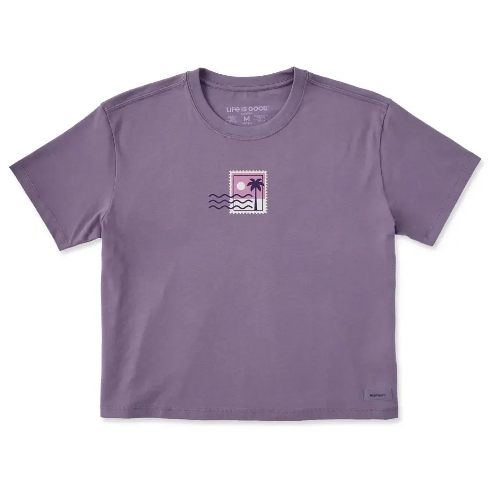 Women's Beach Stamp Short Sleeve Crusher Boxy Tee