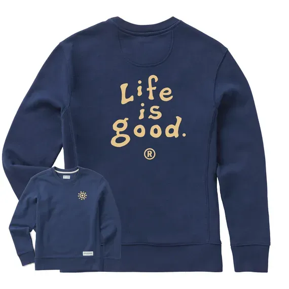 Women's LIG Vintage Wordmark Stacked Simply True Fleece Crew