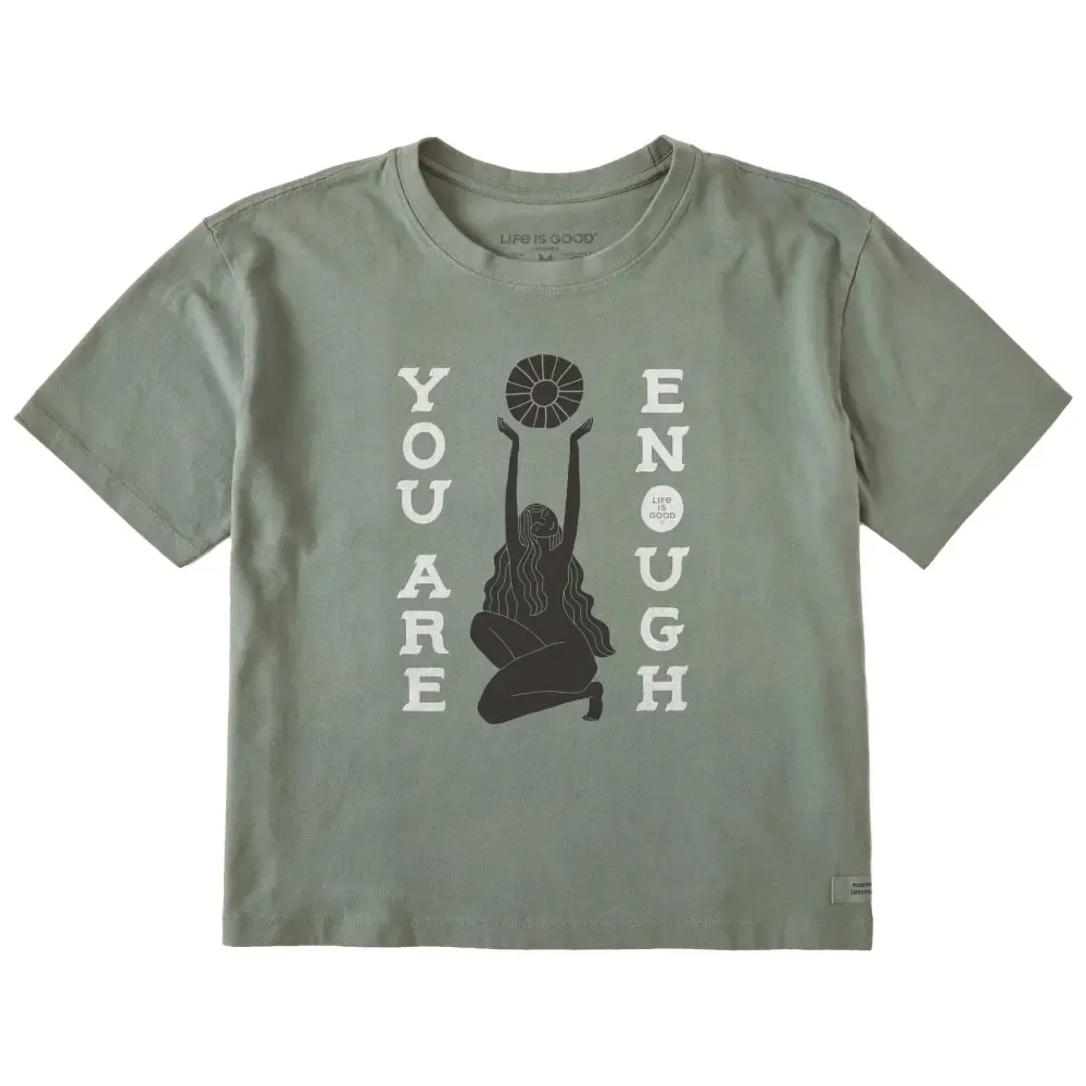 Women's You Are Enough Short Sleeve Crusher Boxy Tee