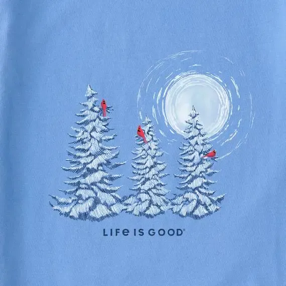 Women's Snowy Pines with Cardinals Simply True Crew