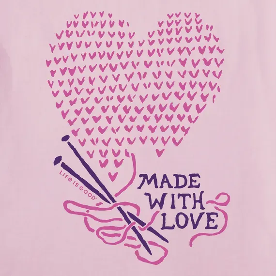 Women's Made with Love Knitting  Crusher Tee