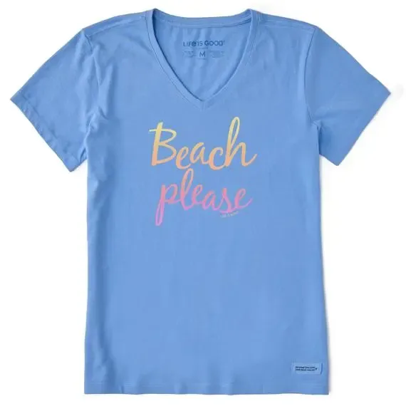 Women's Beach Please  Short Sleeve Vee