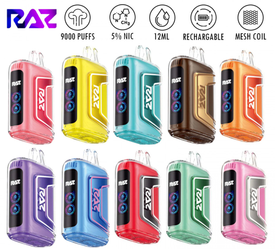 RAZ Vape TN9000 products shows lots of flavors，offering  lots of choices.