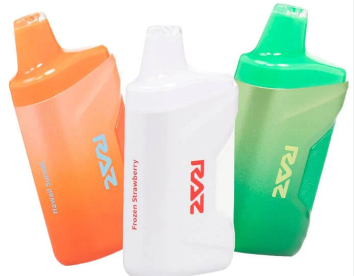 RAZ Vape products with elegant appearance shows differences and flavors variety.