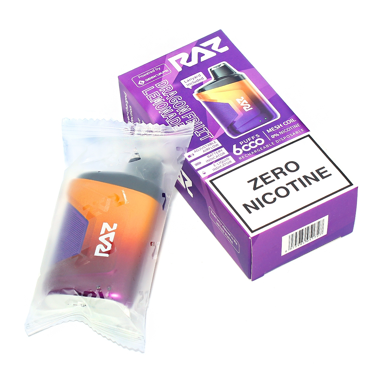 RAZ Vape CA6000 zero nicotine products with apple and pear shows flavors tasty.