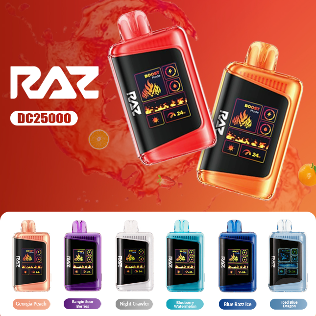 RAZ Vape DC25000 products shows lots of powerful functions，offering consumers lots of experience elevation.