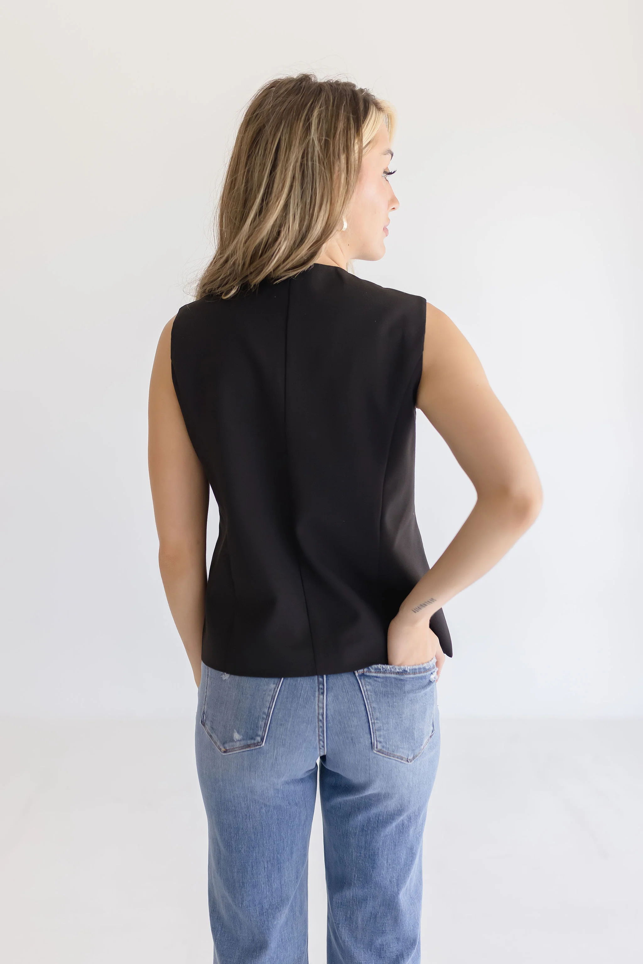 Brisa Bow Tie Vest Black