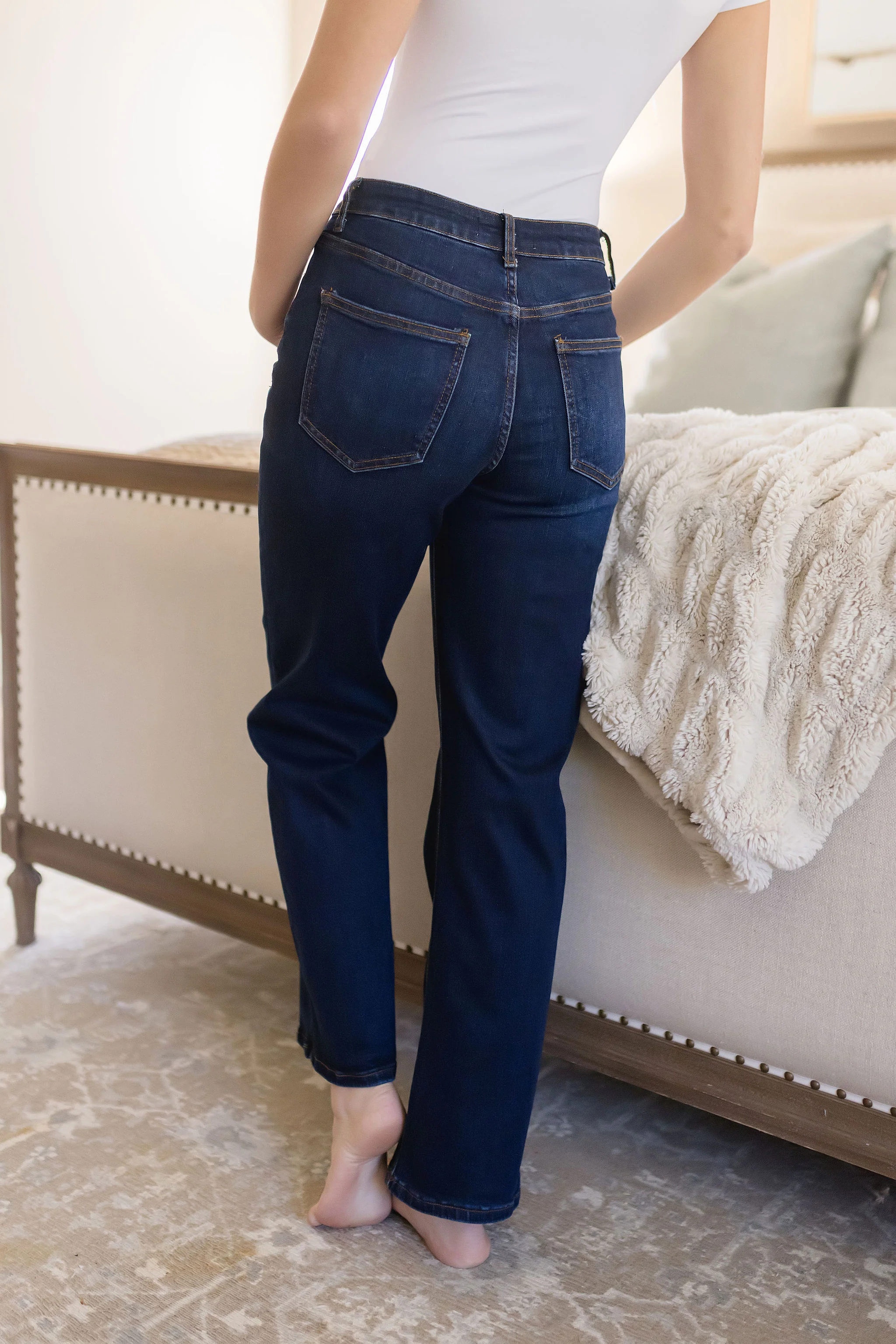 Brooklyn High Rise Wide Leg Jeans Dark Wash