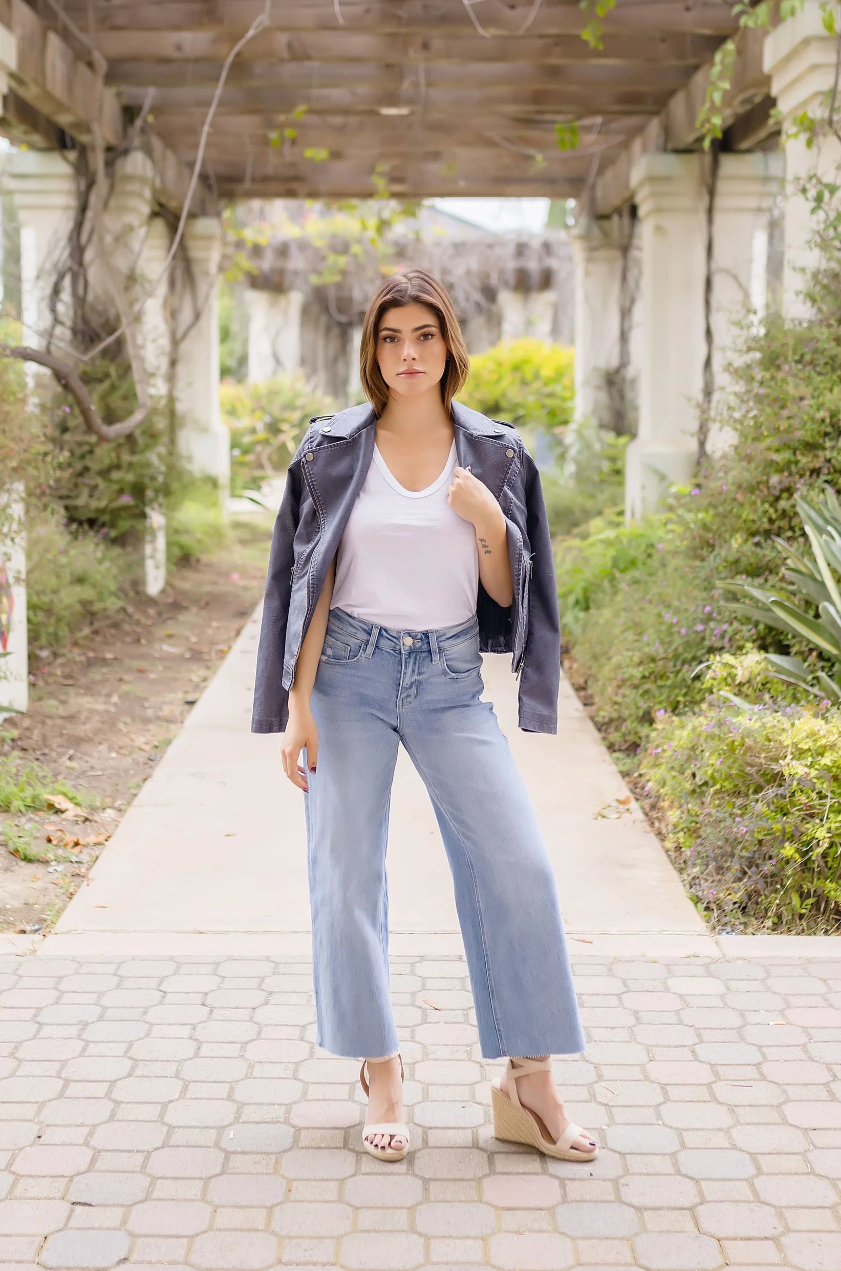 Heather High Rise Wide Leg Jeans Medium Wash