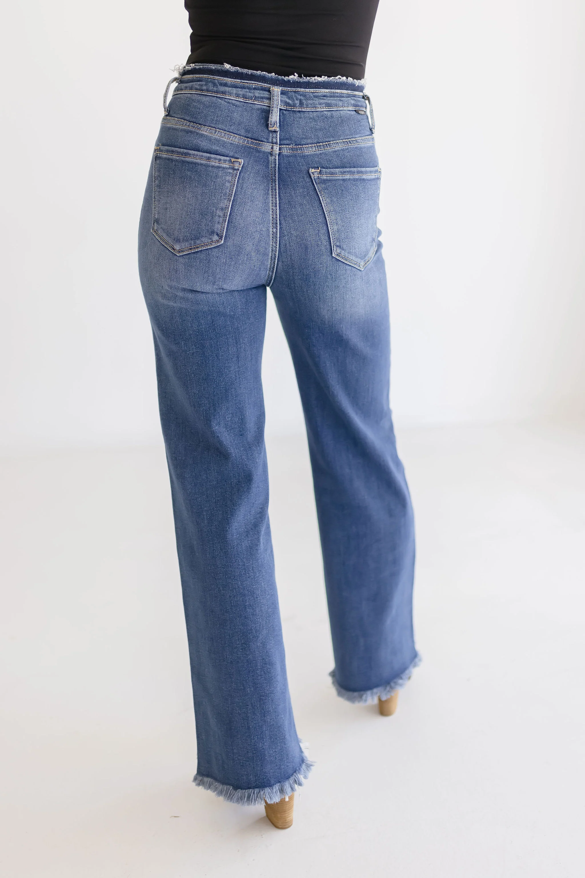 Ava High Rise Wide Leg Jeans Dark Wash