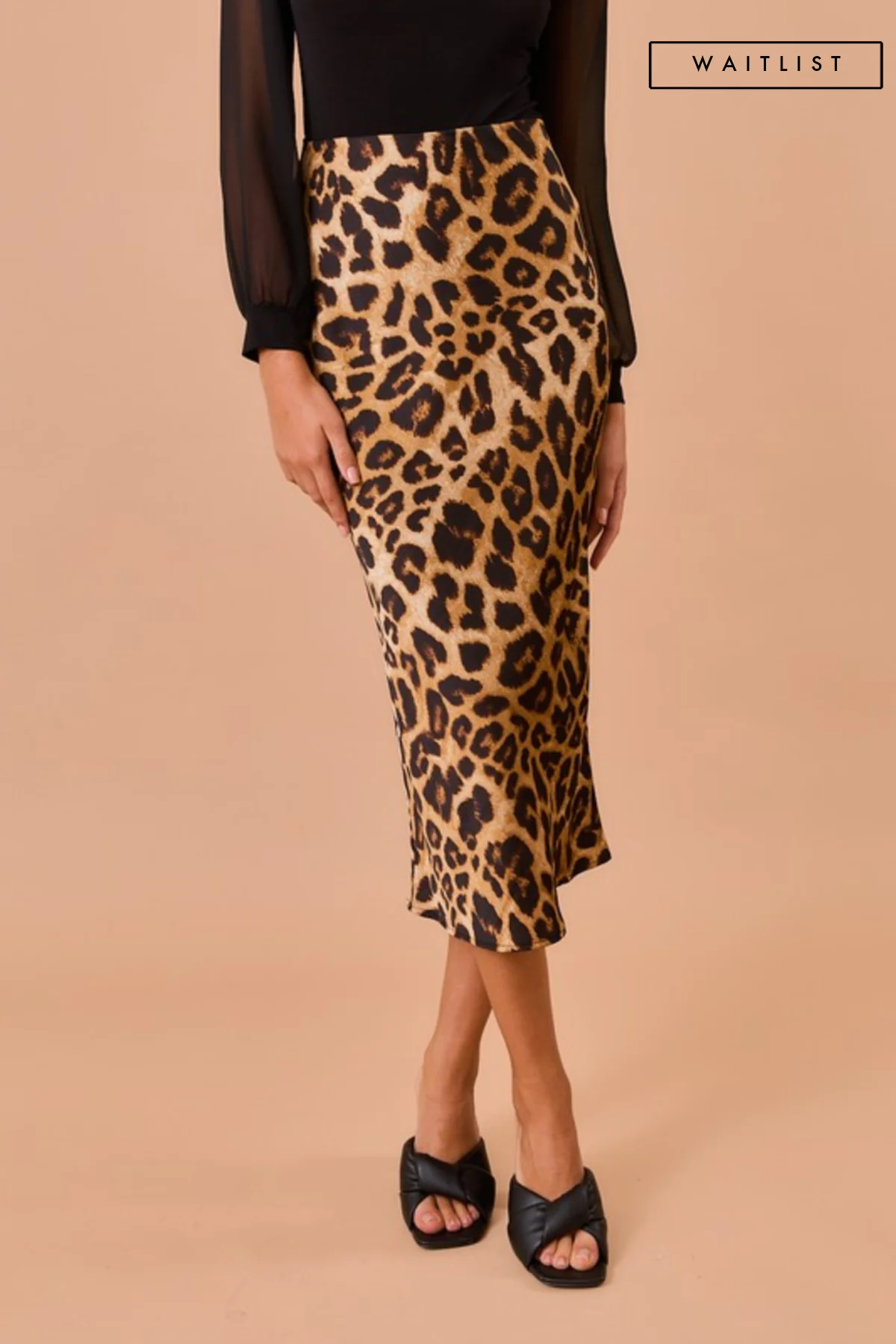 Waitlist 10/5 ♥ Delaney Leopard Print Midi Skirt Taupe