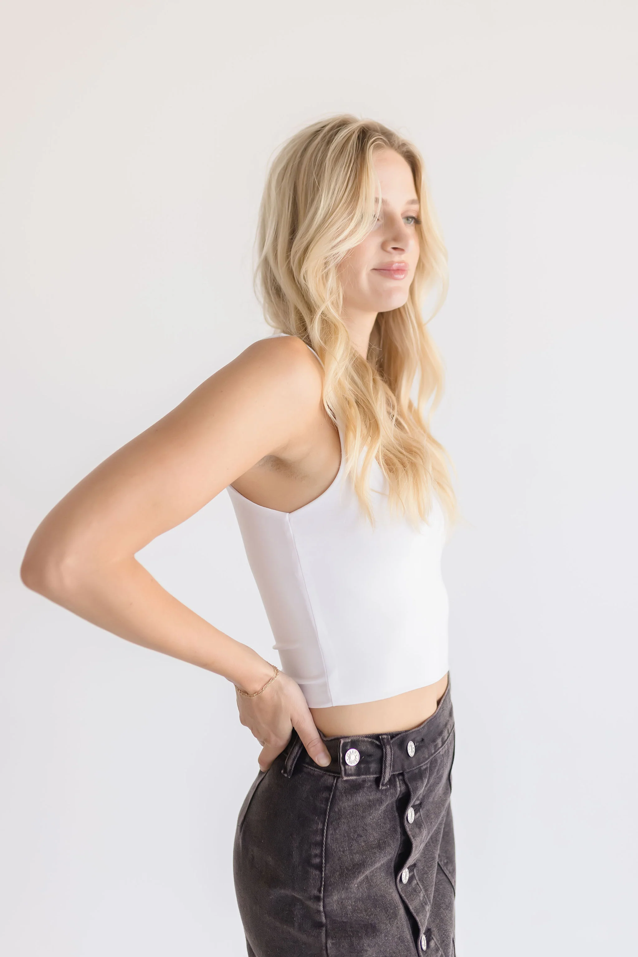 Sonia Sleeveless Crop Top White