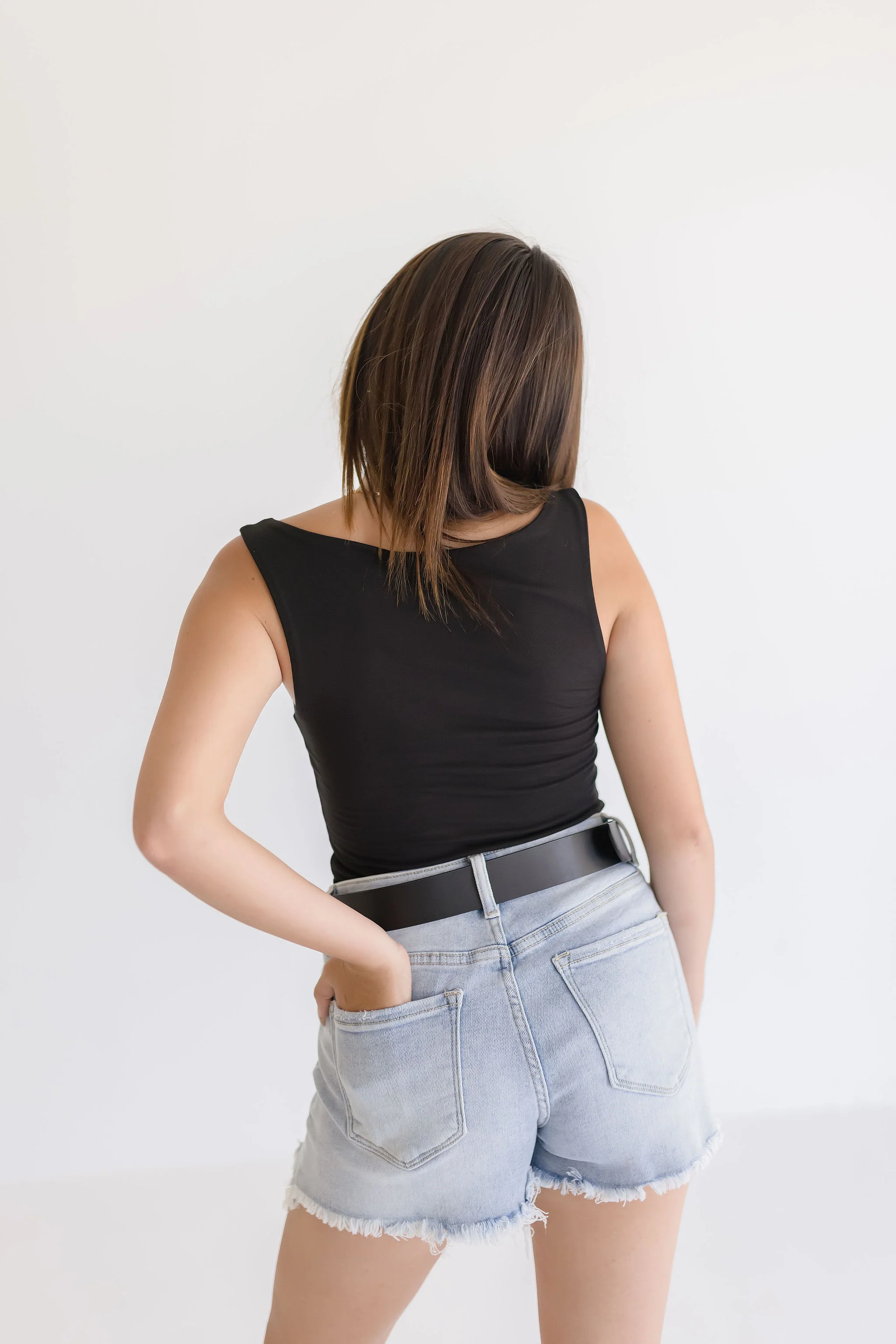 Aliyah Sleevelees Scoop Neck Bodysuit Black