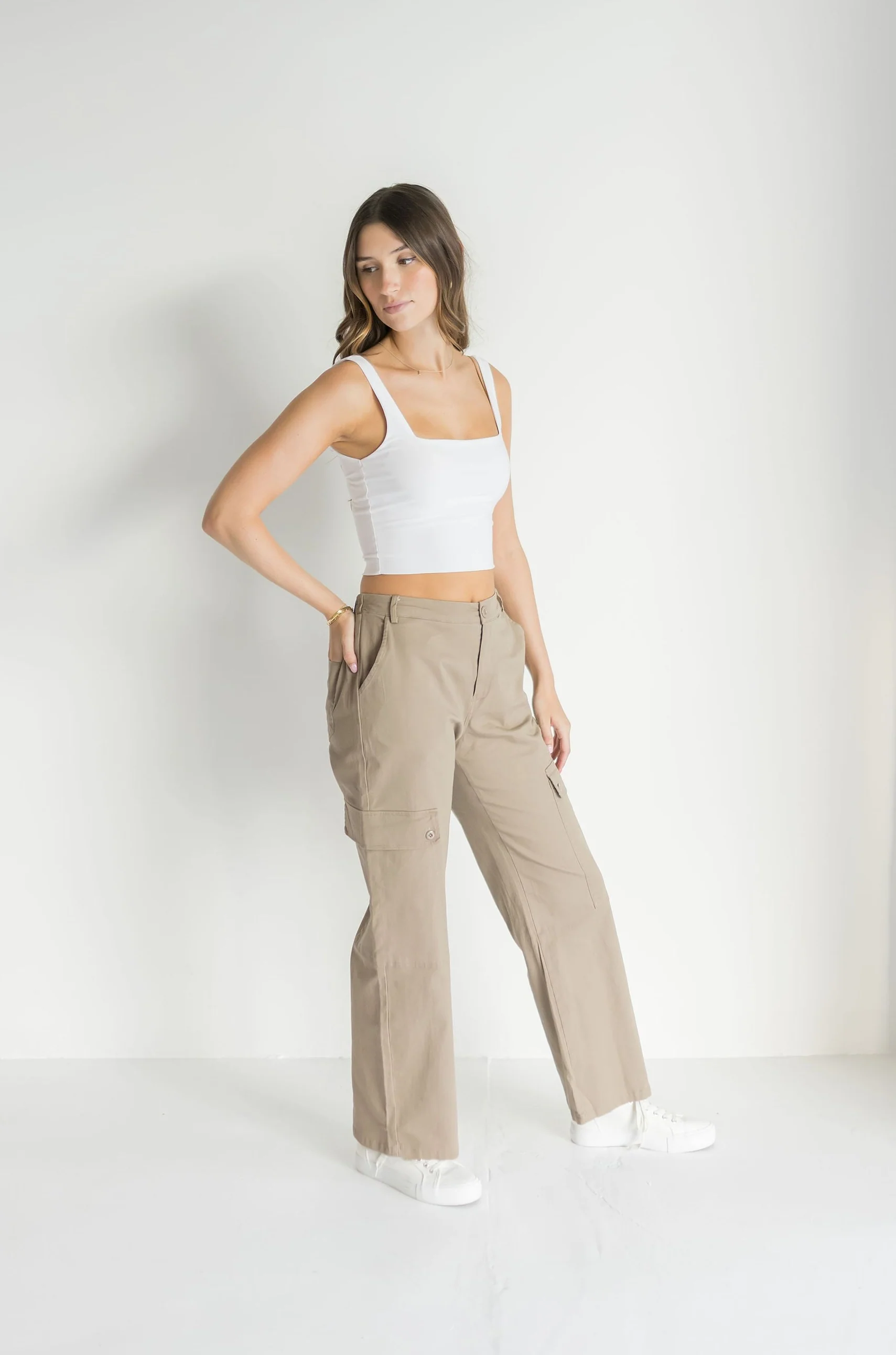 Sonia Sleeveless Crop Top White