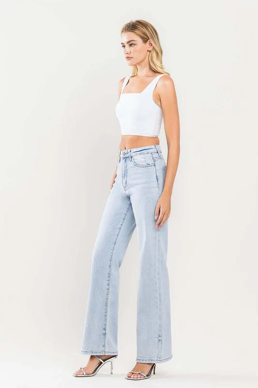 Evelyn High Rise Flare Leg Jeans Light Wash