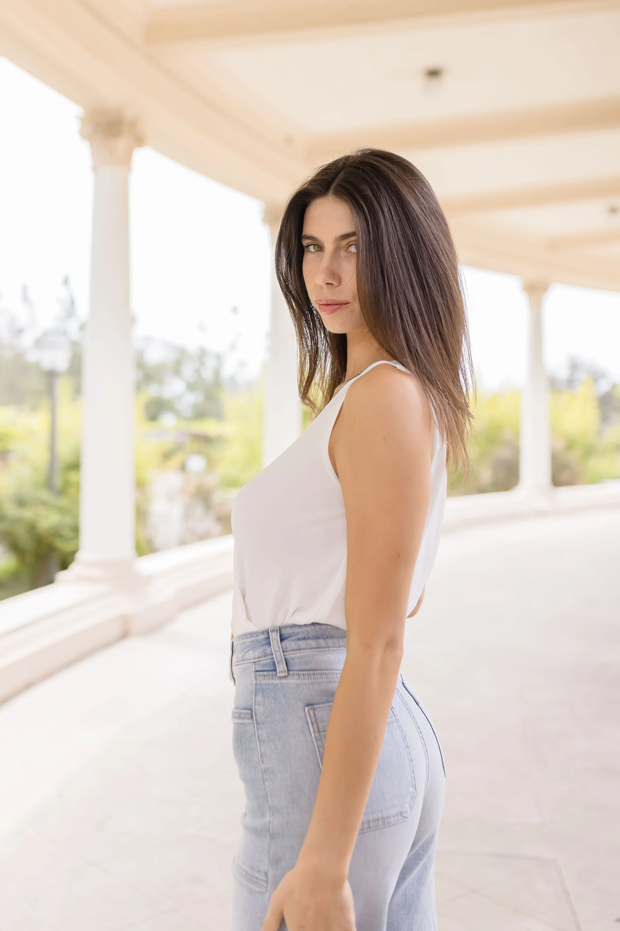 Juniper Sleeveless Surplice Neckline Top White