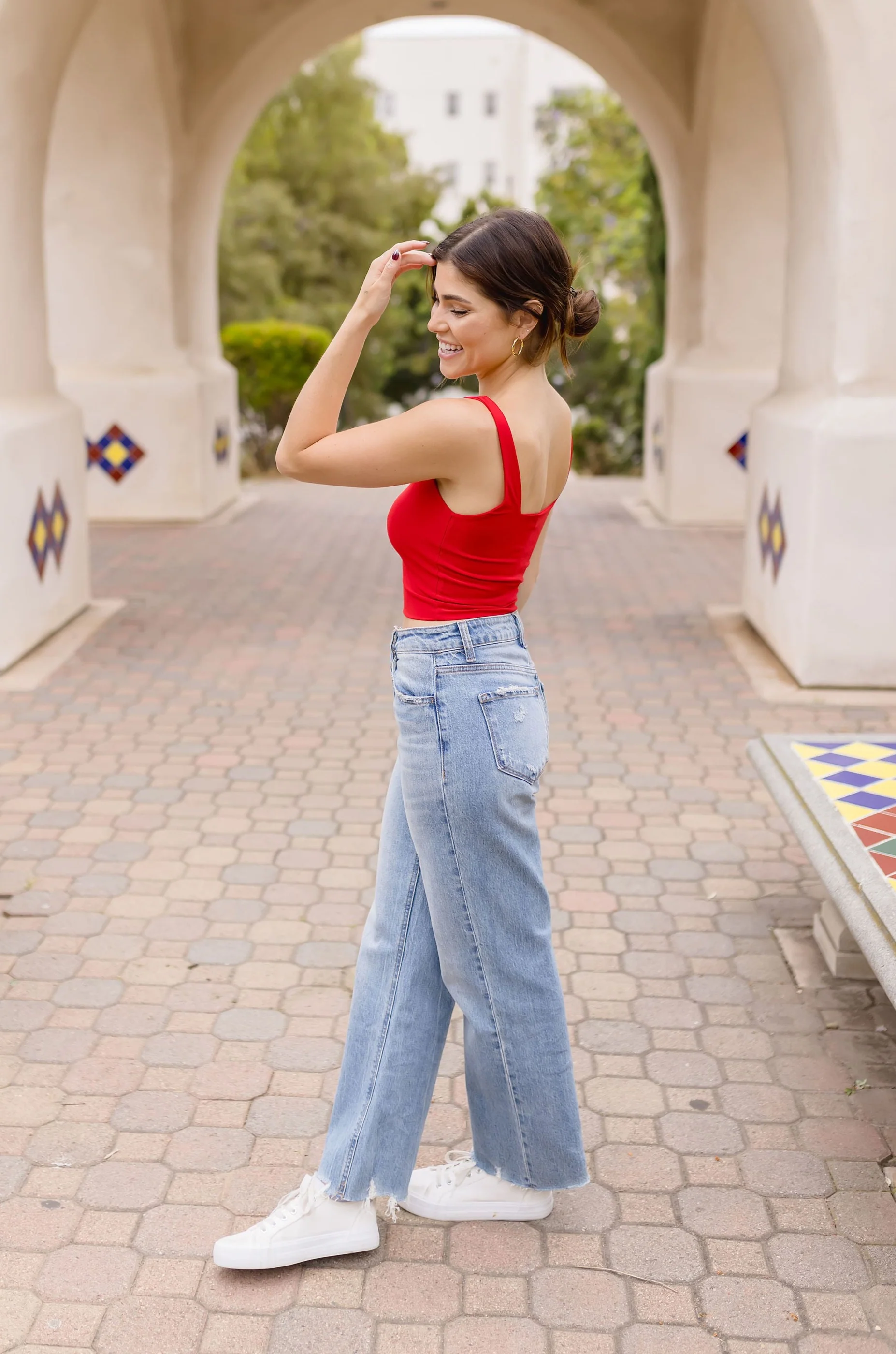Sonia Sleeveless Crop Top Red