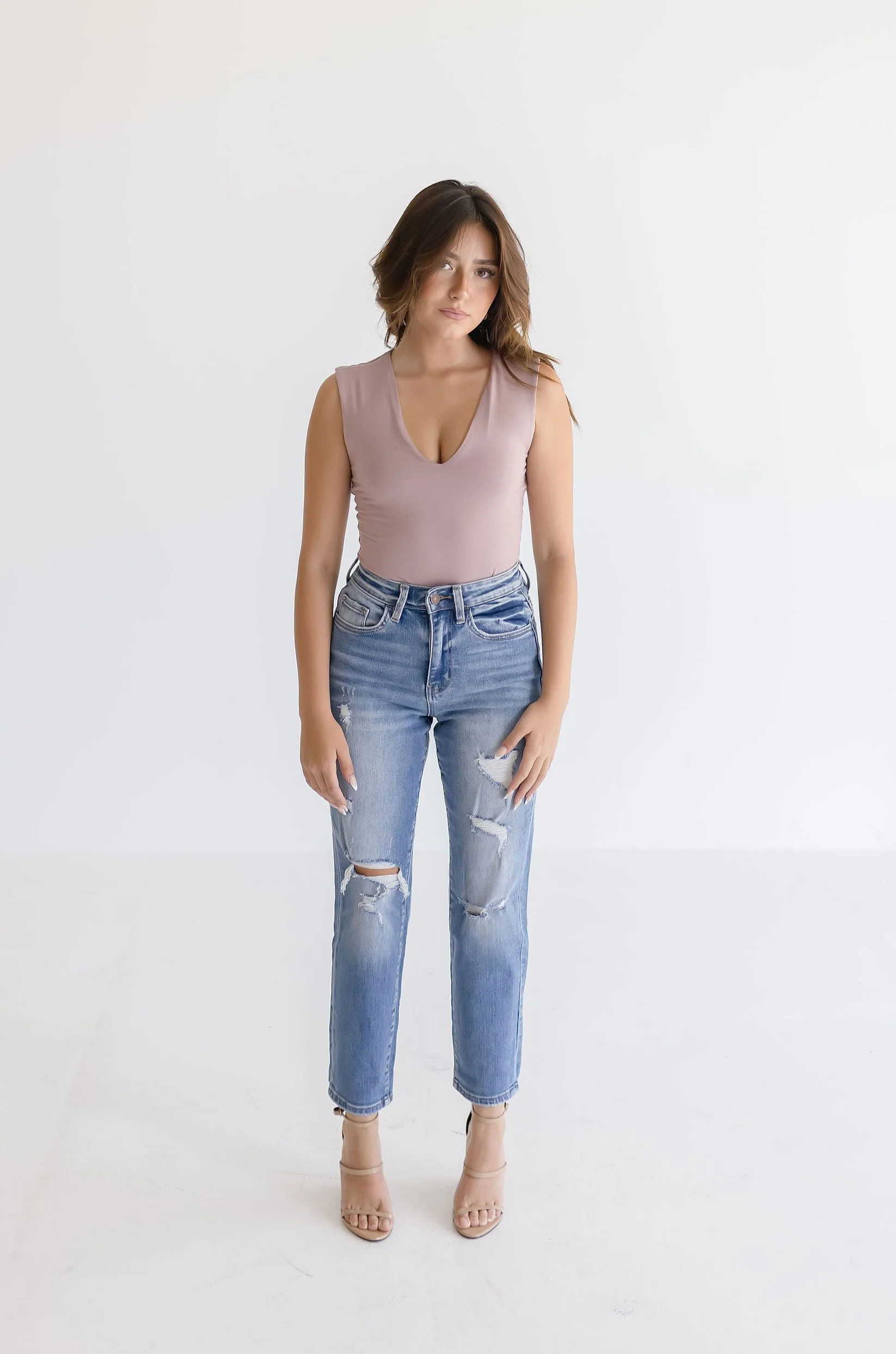 Jeanette Sleeveless Bodysuit Mauve