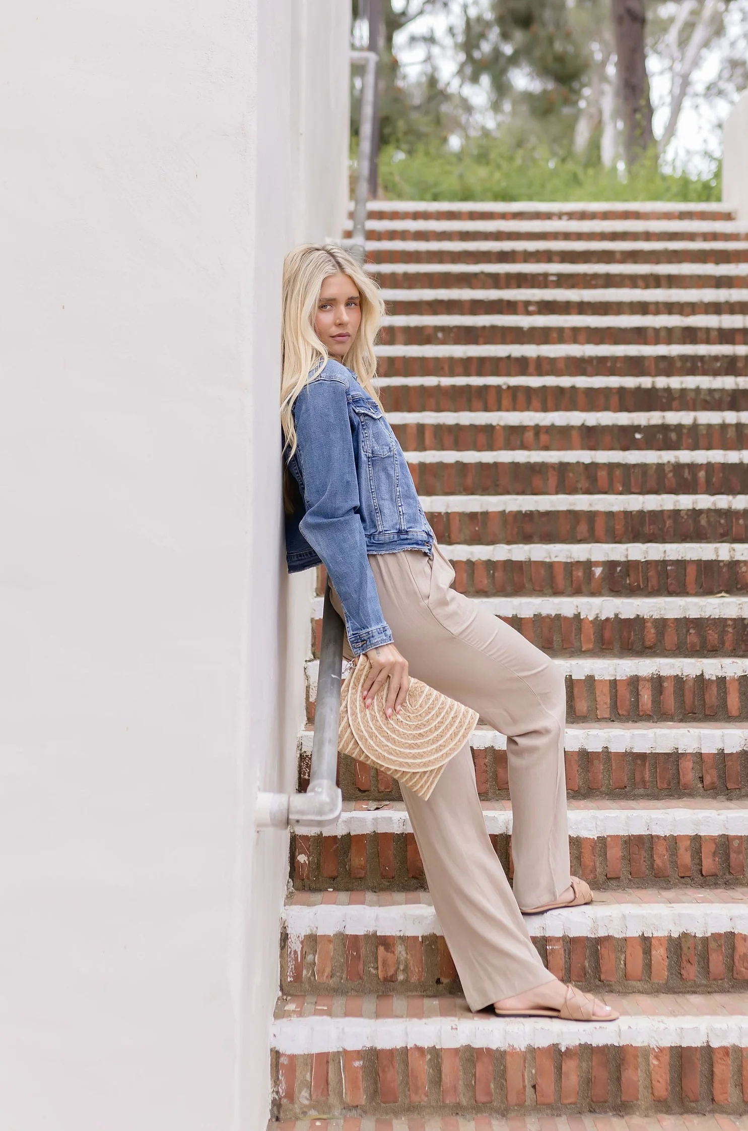 Janis Drawstring Linen Wide Leg Pants Taupe